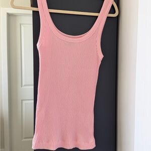 Pink Ribbed Tank Top